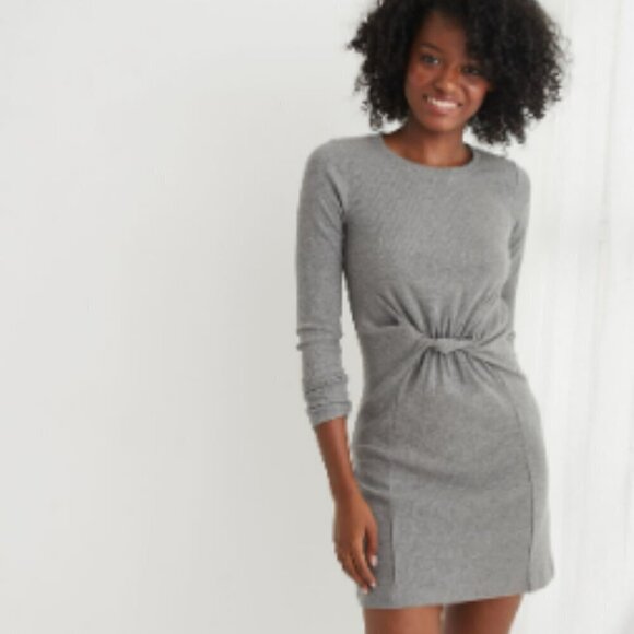 NEW Aerie Ribbed Knit Knotted Sheath Dress - Picture 1 of 1
